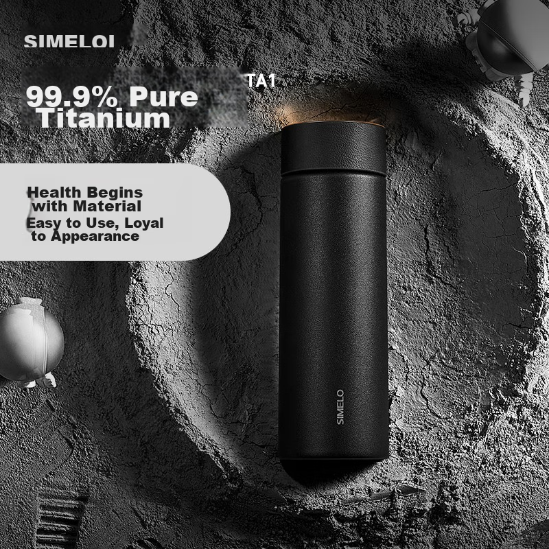 Термос SIMELO из чистого титана, 550 мл, бизнес-кружка для чая и воды, подарок