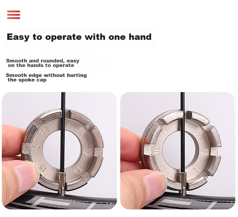 LEBYCLE Bicycle Spoke Wrench, Universal Wheel Spoke Tool, Wheel Tightening Steel Wire Adjustment Tool, Repair And Maintenance Tool 5