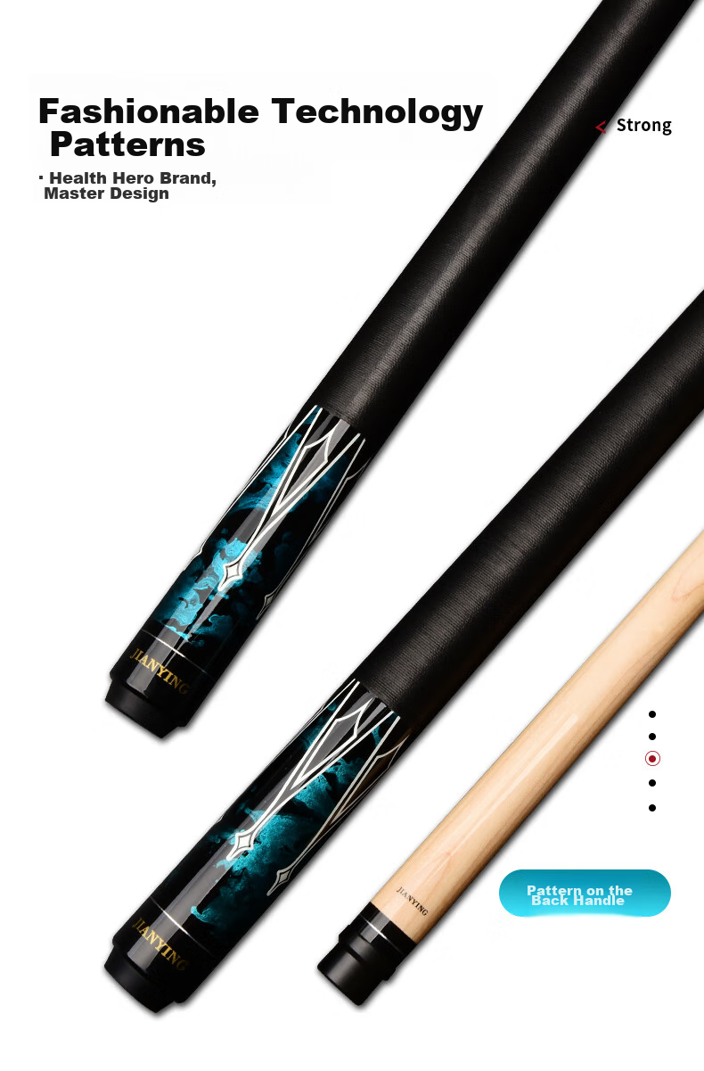 Jianying Pool Cue, Large Tip, Chinese Eight-Ball, American Nine-Ball Cue Set, Medium Hand, Table Tennis Cue, Blue Star 9