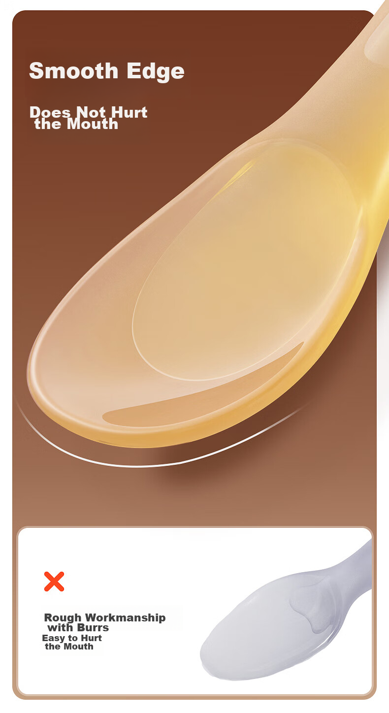 Shixi Newborn Silicone Soft Spoon, Fruit Puree And Rice Paste Spoon, Baby Water And Milk Feeding Spoon, Complementary Food Spoon, Children's Tableware 14