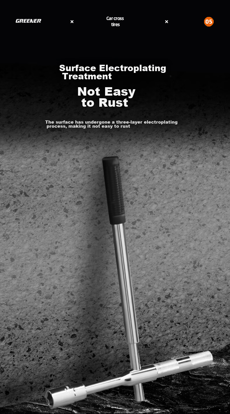 GREENER Combination Cross Tire Wrench, Auto Repair Tool, Tire Changing Tool, Household Tool, Labor-Saving Socket Wrench 3