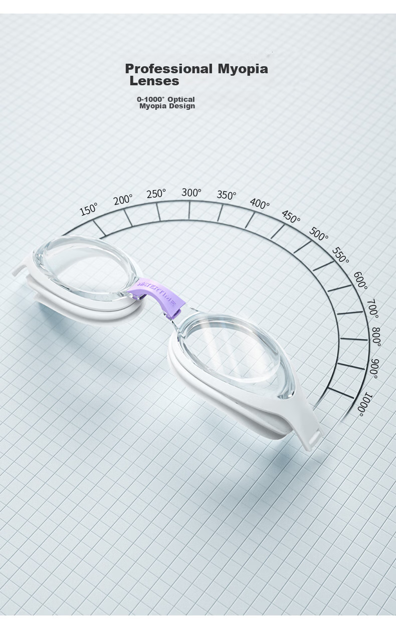 WATERTIME / Shuichuan Swimming Goggles with Prescription Lenses for Adults, Large Frame Swimming Glasses for Men And Women, Anti-Fog Protective Eyewear Equipment 8