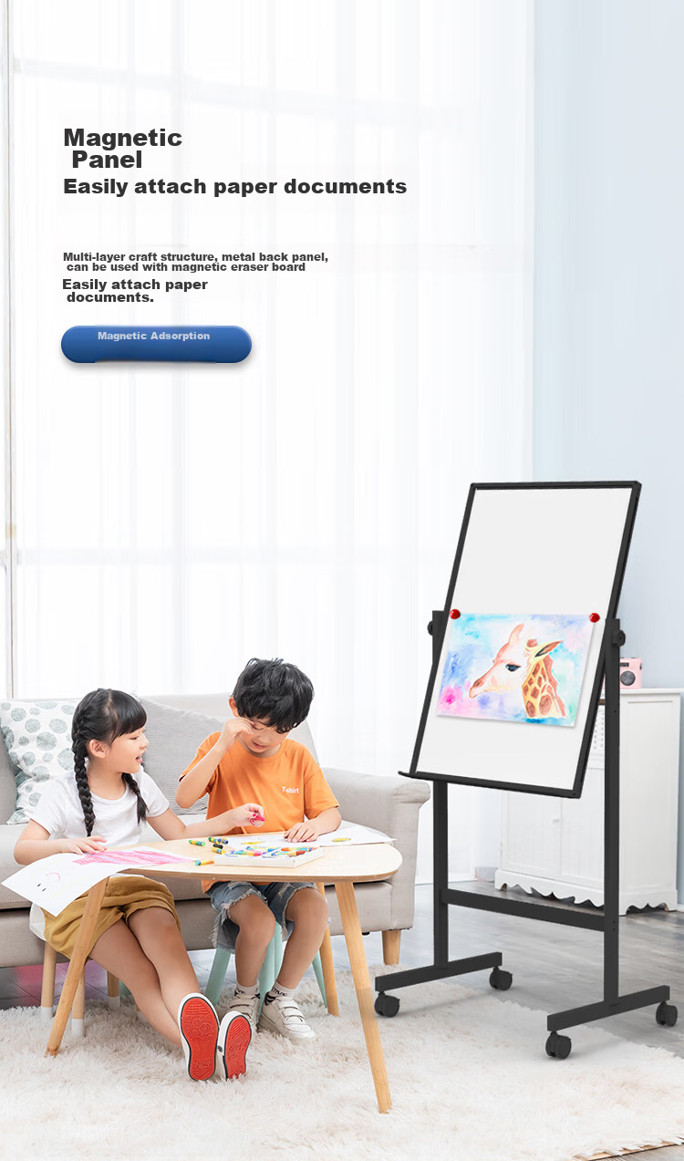 Bibiniu 60*90cm Whiteboard Stand, Office And Teaching Blackboard for Home Use, Children's Writing Board, Double-Sided Adjustable Height And Flip Function BBNV6090 9