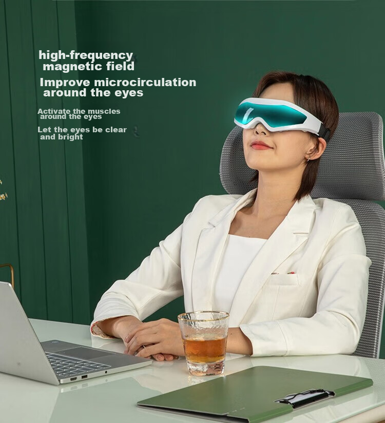 Jiancheng Visual Eye Massager, Magnetic Massage Eye Care Device, Constant Temperature Heat Therapy Sleep Mask HY001, White 5