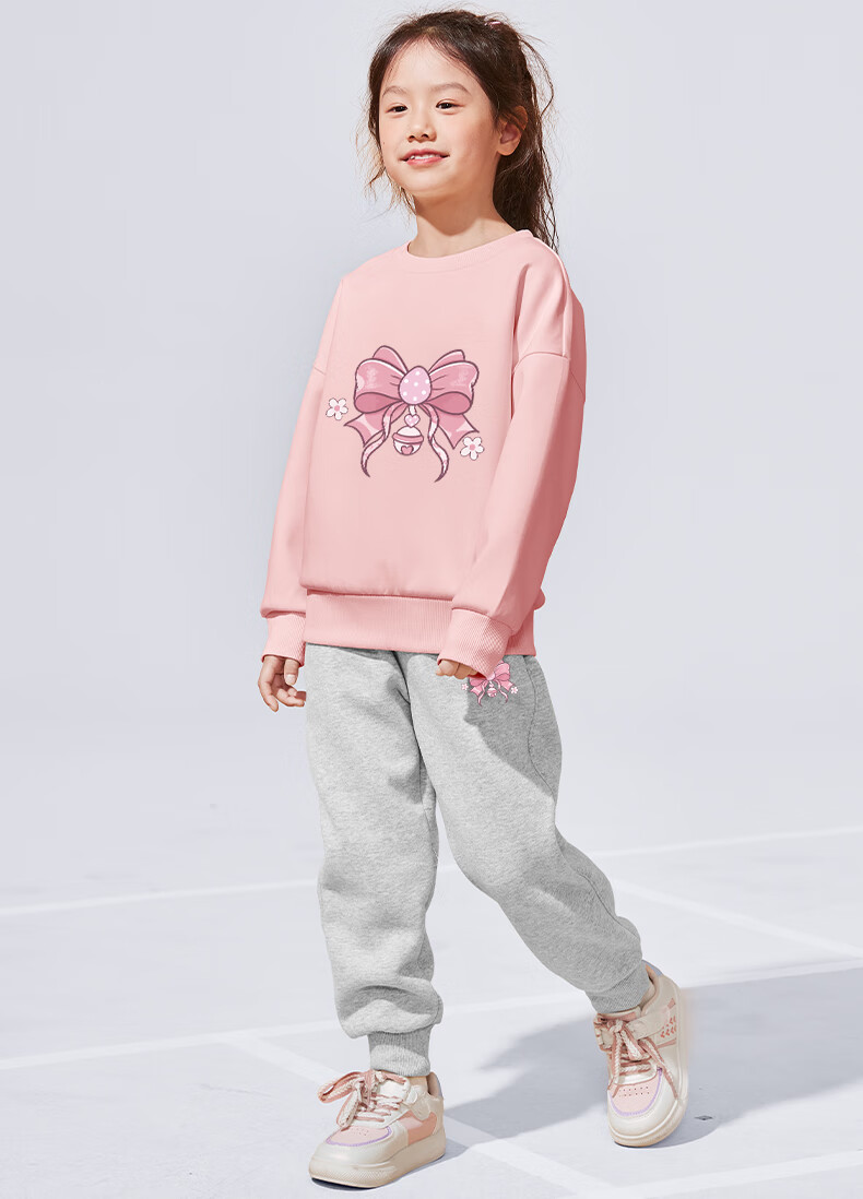 Baleno Girls' Outfit Set, Spring And Autumn 2026 Style, Trendy Sweatshirt for Older Girls, Children's Spring Clothing, Casual Sportswear Two-Piece Set 20