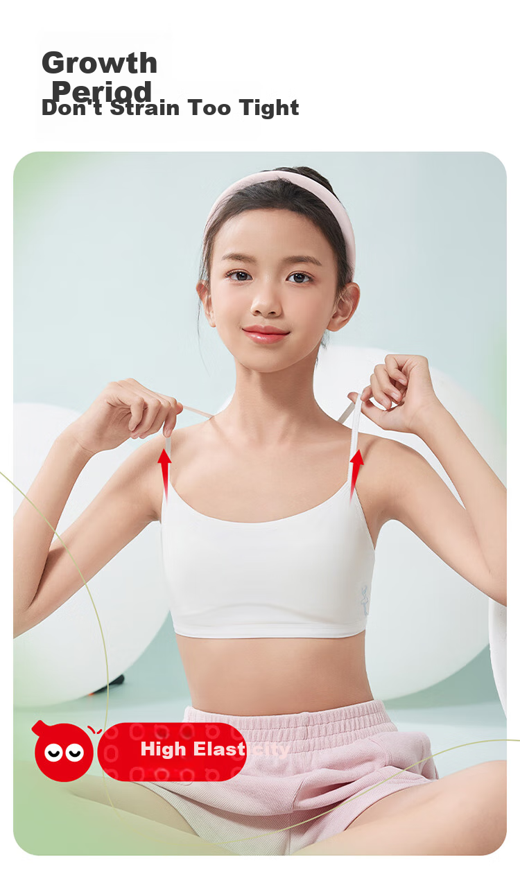 Hongdou First Stage Anti-Protrusion Children's Underwear, Developmental Period for Elementary School Girls, Thin Camisole, Young Girl Bra 3
