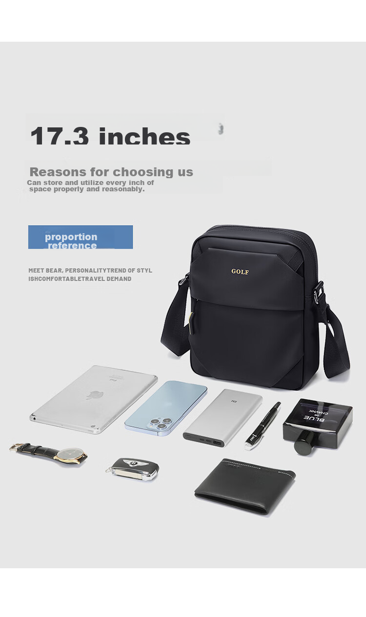 GOLF Shoulder Bag, Casual Crossbody Bag for Men And Women, Lightweight Versatile Handbag, Trendy Phone Pouch, Sports Bag 8