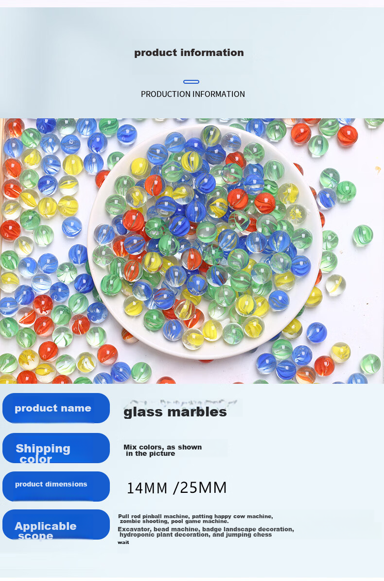 Shenglv High-Quality Glass Marbles, 25mm, 20 Pieces, for Game Console, Checkers, Gardening, Fish Tank Decoration, And Flower Arrangements 2