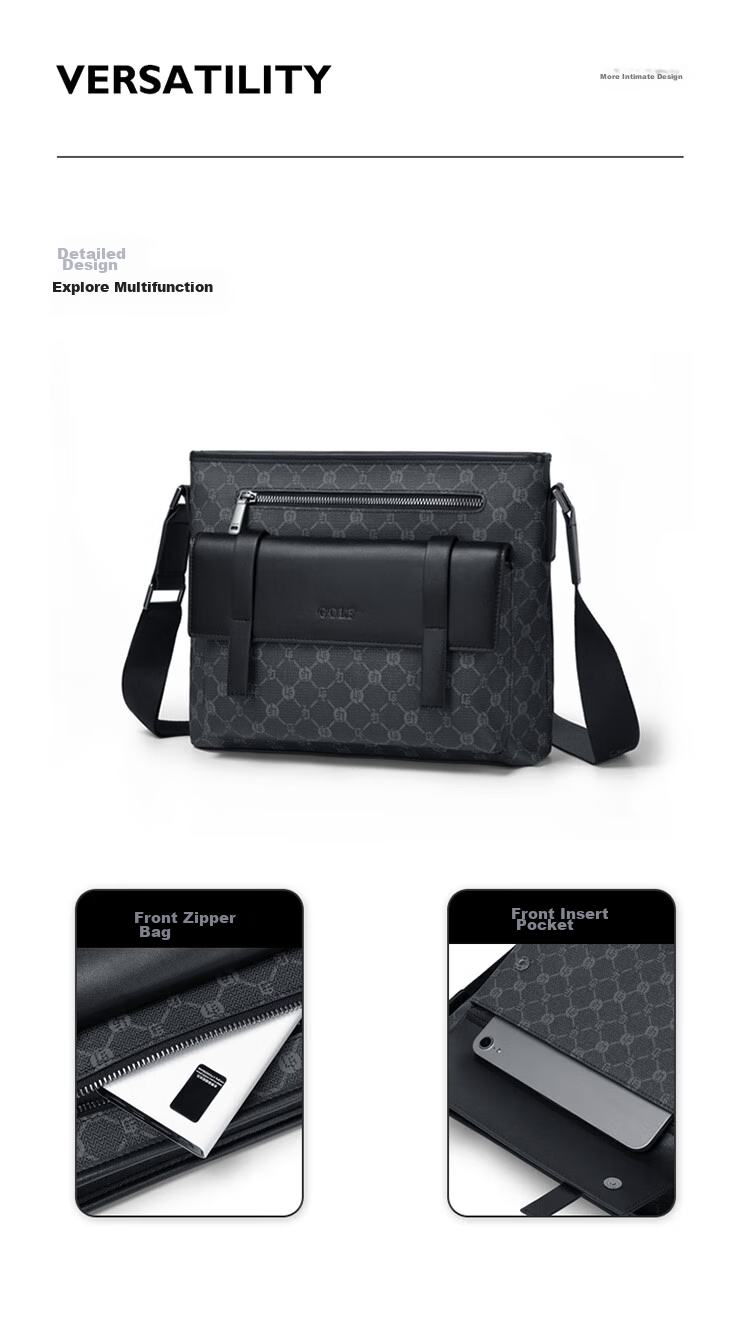 GOLF Shoulder Bag, Men's Crossbody Bag, Large Capacity IPad Pro Phone Bag, Water-Resistant Business Commuter Bag for Me 9