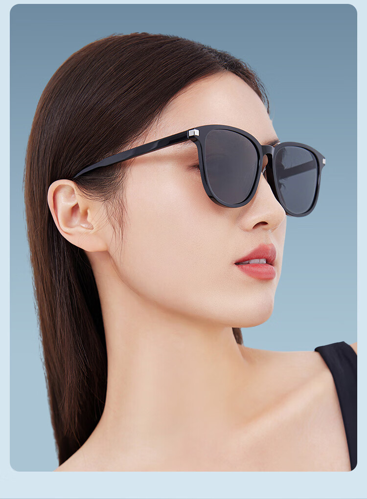 JD Jingzao Vintage Round Frame Sunglasses Women HD Nylon UV Protection Driving Cool Black 6