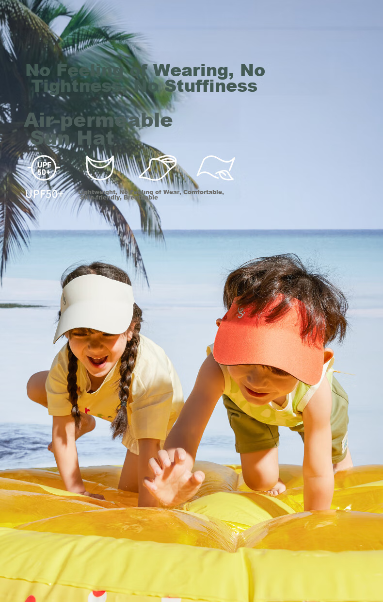 LUSN Children's Sun Protection Hat, Outdoor Sun Visor Cap, Boys And Girls Baby Infant Visor Cap, Baseball Cap Beach Hat 12