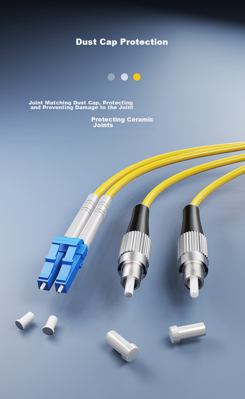 Nokoxin Telecom-Grade Fiber Optic Patch Cable, Single-Mode Dual-Core Fiber Optic Cable, Optical Module, Data Center Connection Pigtail, Supports Customized Length, UPC Connector, 3 Meters LC-FC 7