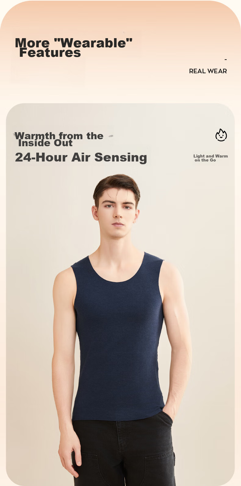 MiiOW [Containing down, Cashmere, Silk] 100% Wool Filled Sleeveless Vest Round Neck Warm Waistcoat for Me 8