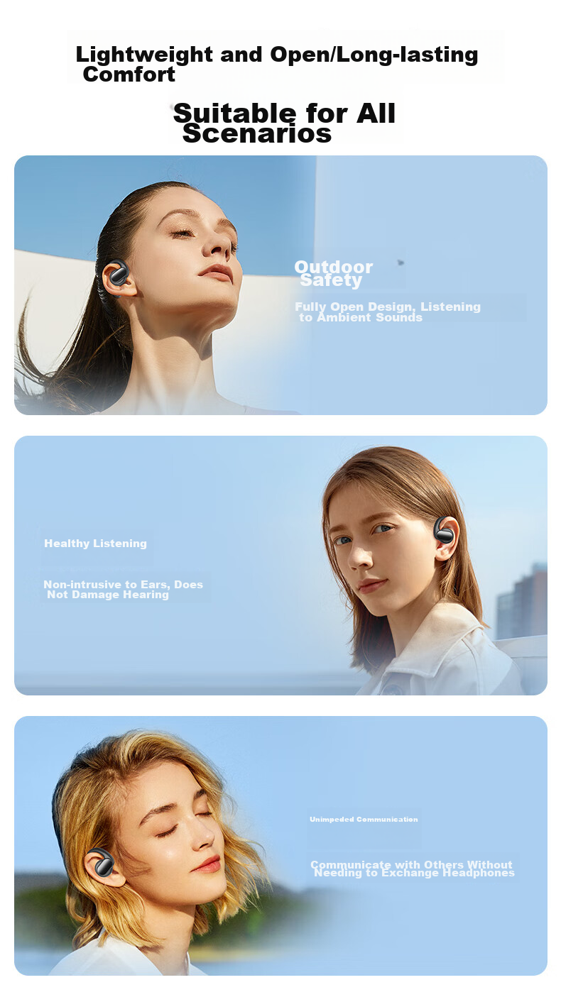 Dacom FreeBeats Sports Bluetooth Headphones, Non-In Open-Ear Headphones, Wireless Ear-Hook Air Conduction Headphones for Running, Suitable for Men And Women, Compatible with Apple, Huawei, Xiaomi, Orange 4