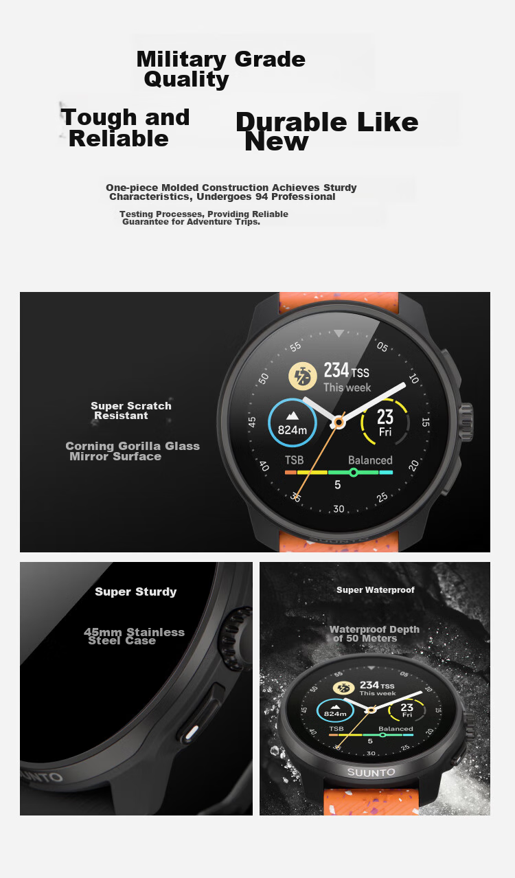 SUUNTO RACE S Lightweight Outdoor Training Wristwatch, Professional Running Smart Watch, Birthday Gift, Vibrant Orange 6