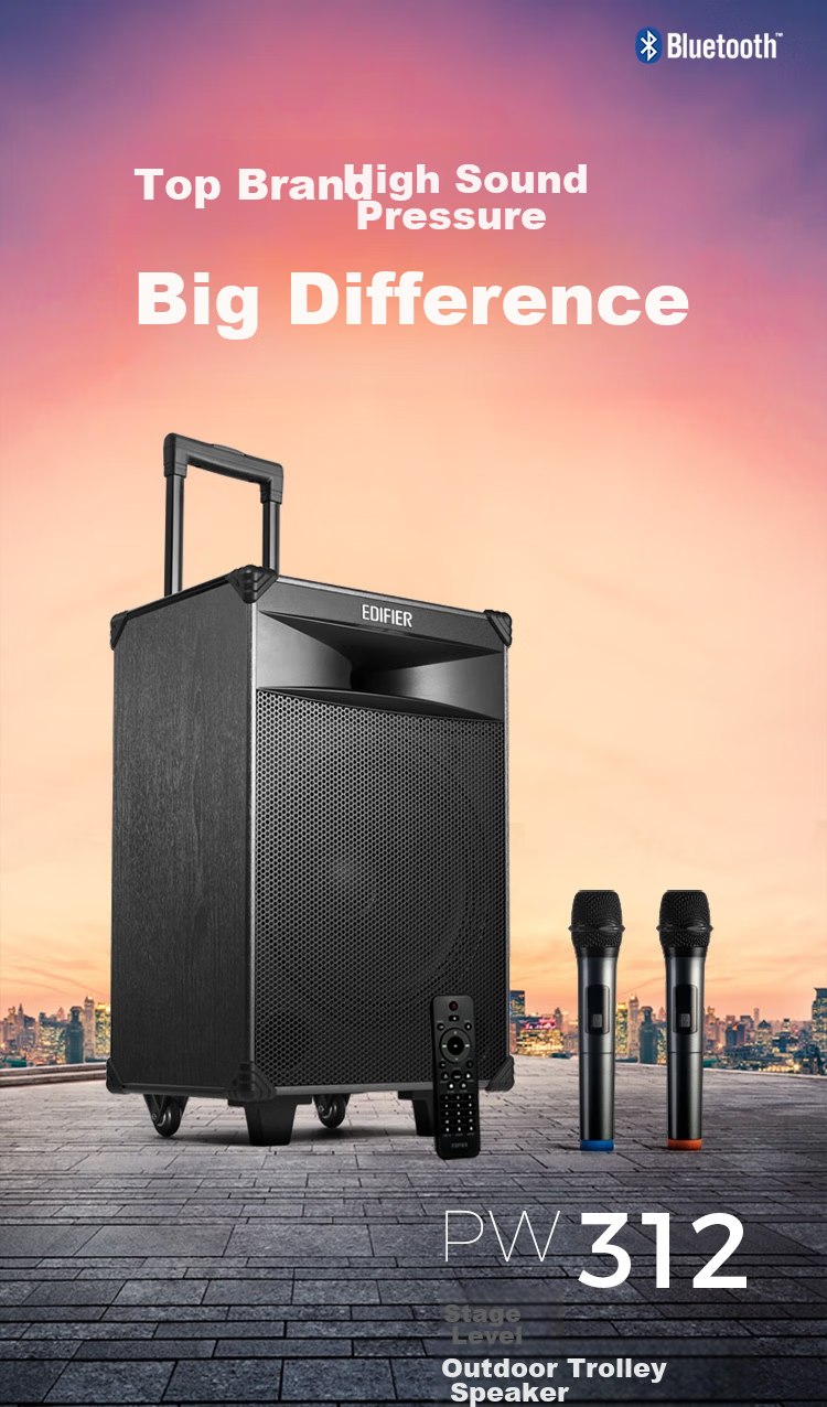 EDIFIER PW312, 12-Inch Portable Stage Outdoor Speaker, High-Fidelity Sound System for Square Dancing, KTV, Camping, Electric Guitar, Folk Music Instruments, Graduation Gift 1