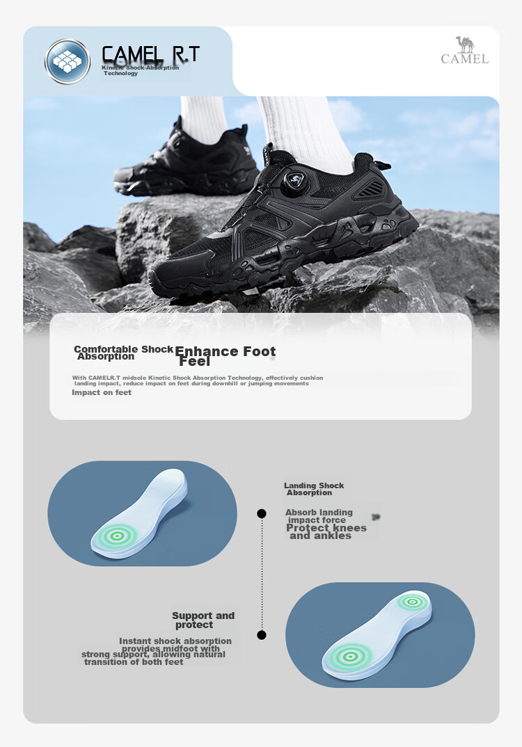 CAMEL Outdoor Hiking Shoes for Women, Breathable Mesh Upper, Wear-Resistant Non-Slip Professional Trekking Shoes F24B693029 4