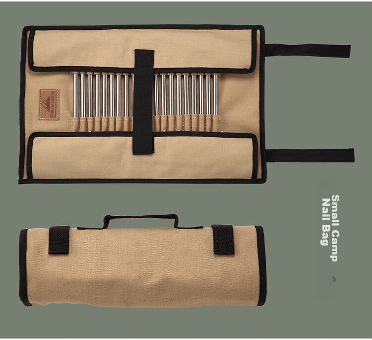 Campingmoon Ground Stake Bag for Tent And Canopy, Thickened Canvas Portable Camping Storage Bag, B-126 Small Ground Stake Bag 10