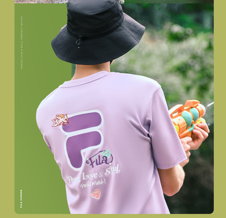 FILA FUSION Official Trendy Brand Zhang Hao Couple Knit Short Sleeve Breathable Cool Casual T-Shirt 3