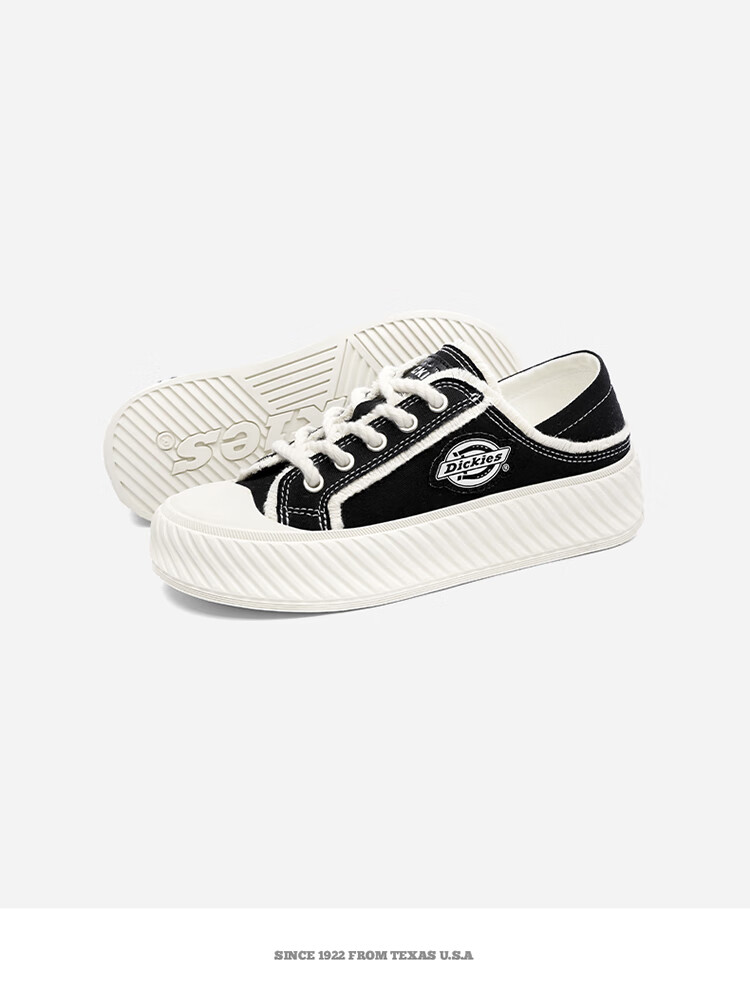 Dickies Women's Canvas Shoes, Trendy Casual Shoes, Low-Top Versatile Flat Shoes, Washed Blue, Size 35 8