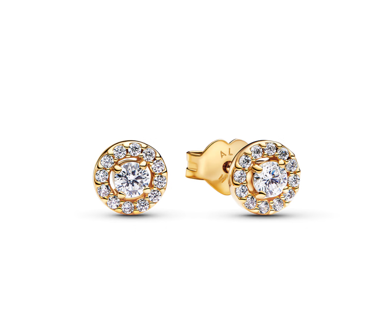 Pandora Intricate Ring-Shaped Stud Earrings, Gold Birthday Gift for Girlfriend 2
