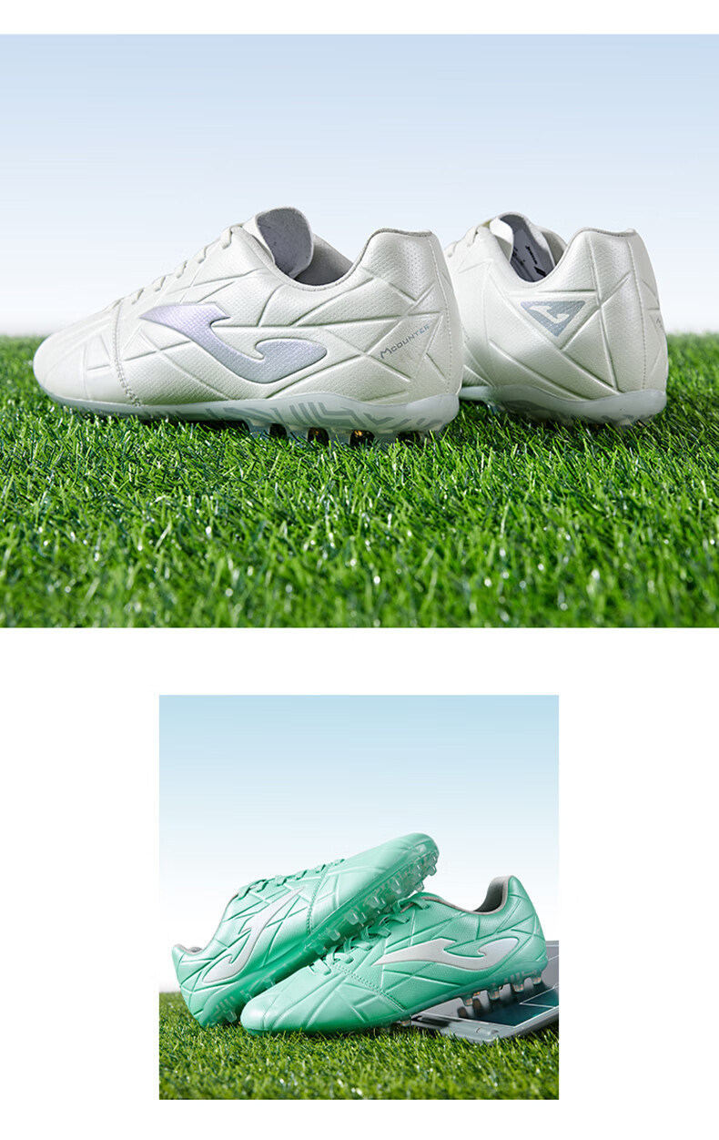 JOMA Kangaroo Leather Soccer Shoes for Men, MG Short Studs, Non-Slip, Wear-Resistant, Professional Football Training Shoes, White, Size 43 15