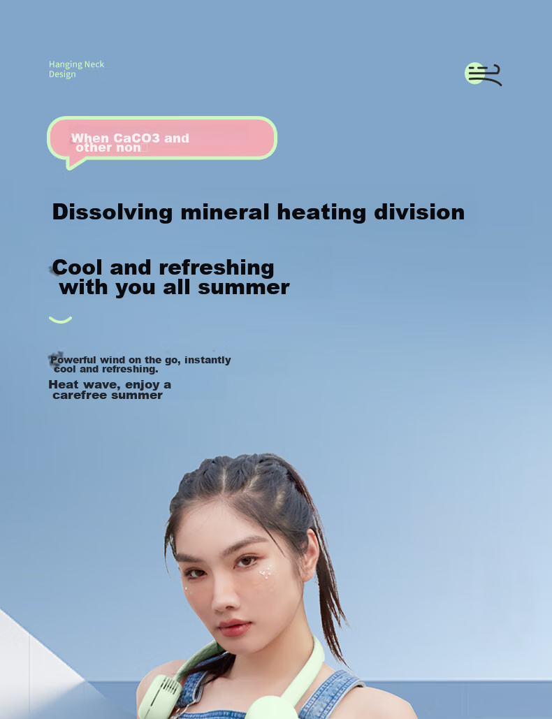 SINGFUN Neck-Hanging Fan, Bladeless, Small Portable, Personal Wear, Mini Handheld, Outdoor Sports, Student Office, Neck-Hanging USB Silent Cooling Small Electric Fan DGS-G20R 1