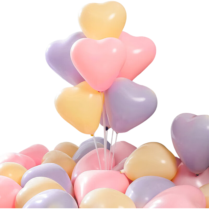 Cool Yi BMW Carbon Love Heart Balloons 100pcs Qixi Valentine's Day Wedding Room Decoration Confession Proposal Heart-Shaped Floating Engagement Gift for Women