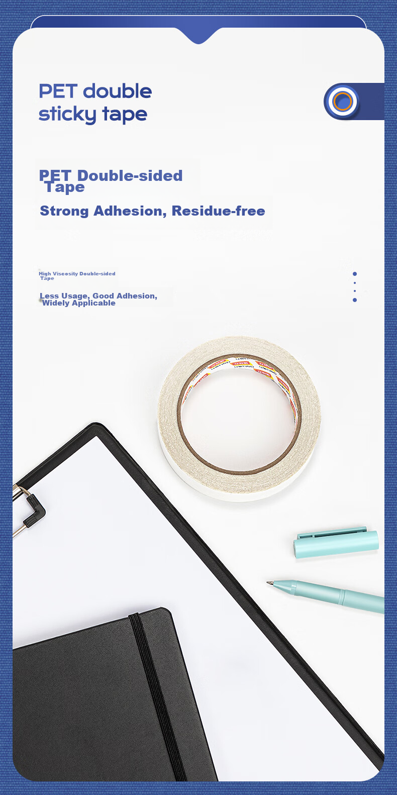Deli Strong Nano Tape, Invisible Double-Sided Adhesive, 30mm*2m*2mm Thickened, Upgraded Dust-Proof Bubble Case, Spring Festival Couplets Special, Washable And Reusable, 1 Roll, JL521 1