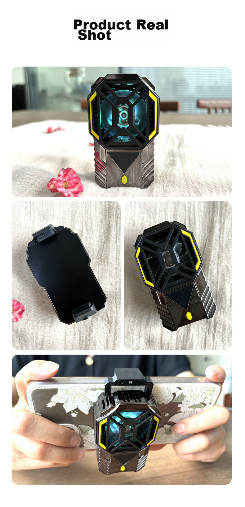 Masentek DY28 Phone Cooler, Semiconductor Magnetic Back Clip Dual-Use, RGB Lighting Effects, Noiseless Cooling, Suitable for Huawei And Apple, E-Sports Grade Strong Cooling, Specially Designed for Mobile Games 15