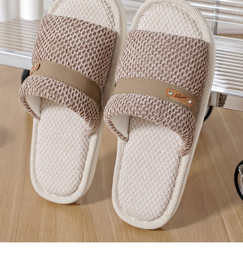 Huili Linen Slippers for Men And Women, Sweat-Absorbing And Breathable Home Shoes, Indoor All-Season Floor Slippers HL0215 Pink Size 40-41 31