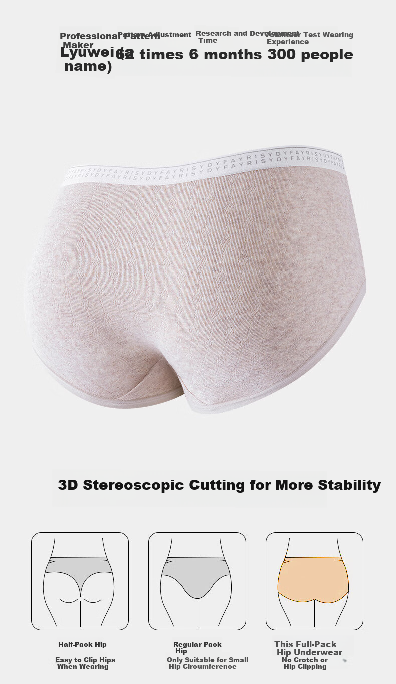 SNOWFLYING Women's Underwear, 2026 New Medical-Grade Pure Cotton Antibacterial Triangle Briefs with Extended Crotch, Seamless, 4 Pieces 8
