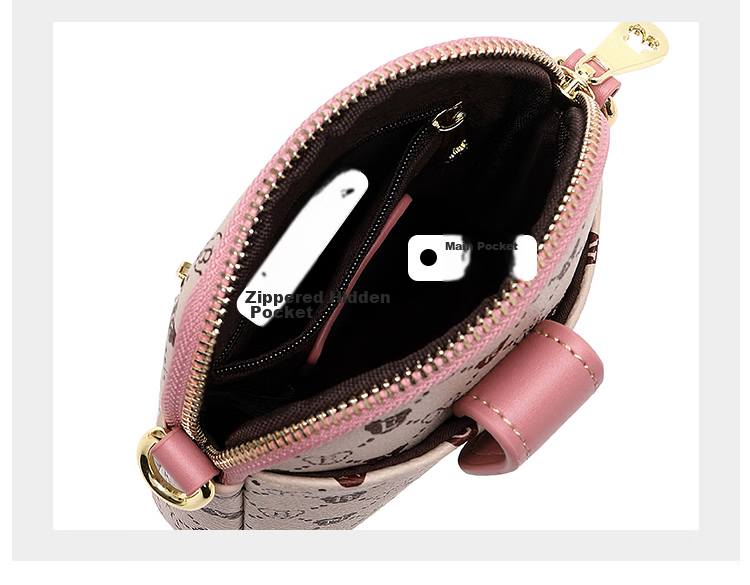 Bear Affection Women's Fashion Versatile Crossbody Bag 6.5-Inch Phone Shoulder Bag Trendy Valentine's Day New Year Gift 14