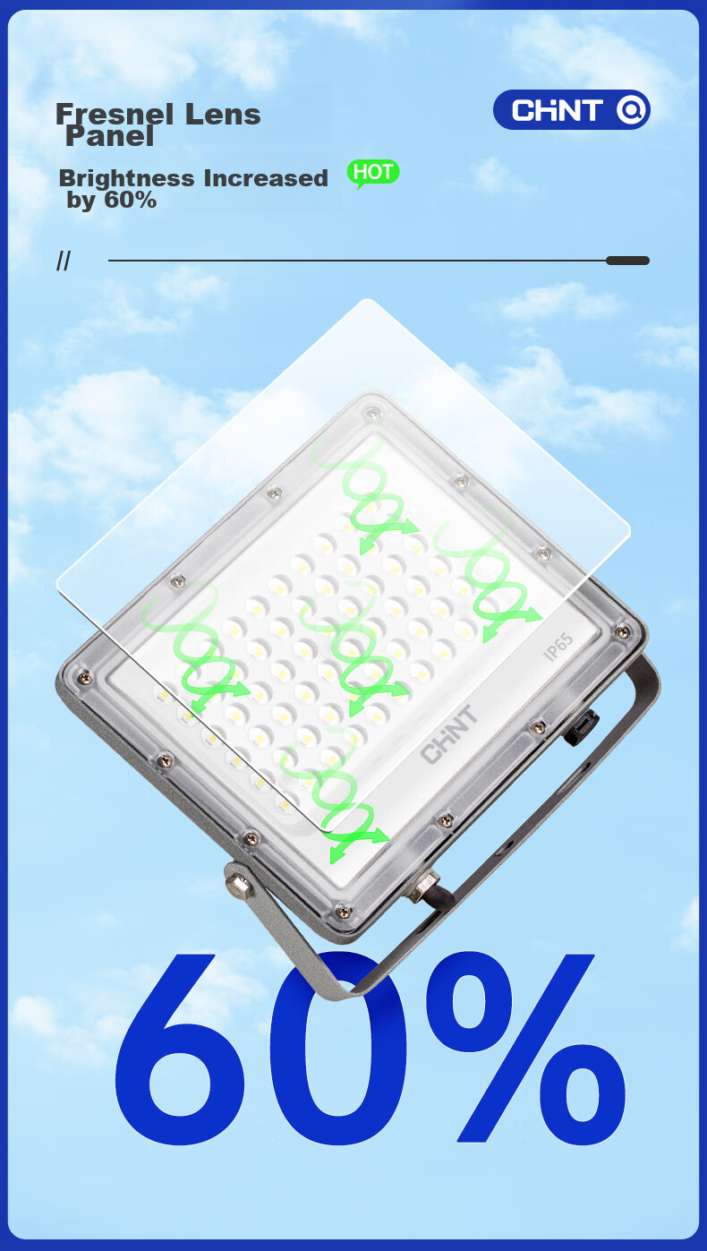 CHNT LED Floodlight, Outdoor Garden Factory Exterior Lighting, Courtyard Light, Spotlight, IP65 Waterproof, High Brightness, 30W 12