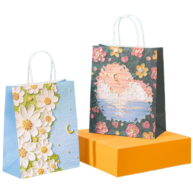 Jiayan Gift Packaging Bags, 4 Pieces, Mid-Autumn Festival Birthday Grand Opening Housewarming Gift Bags, Handbags