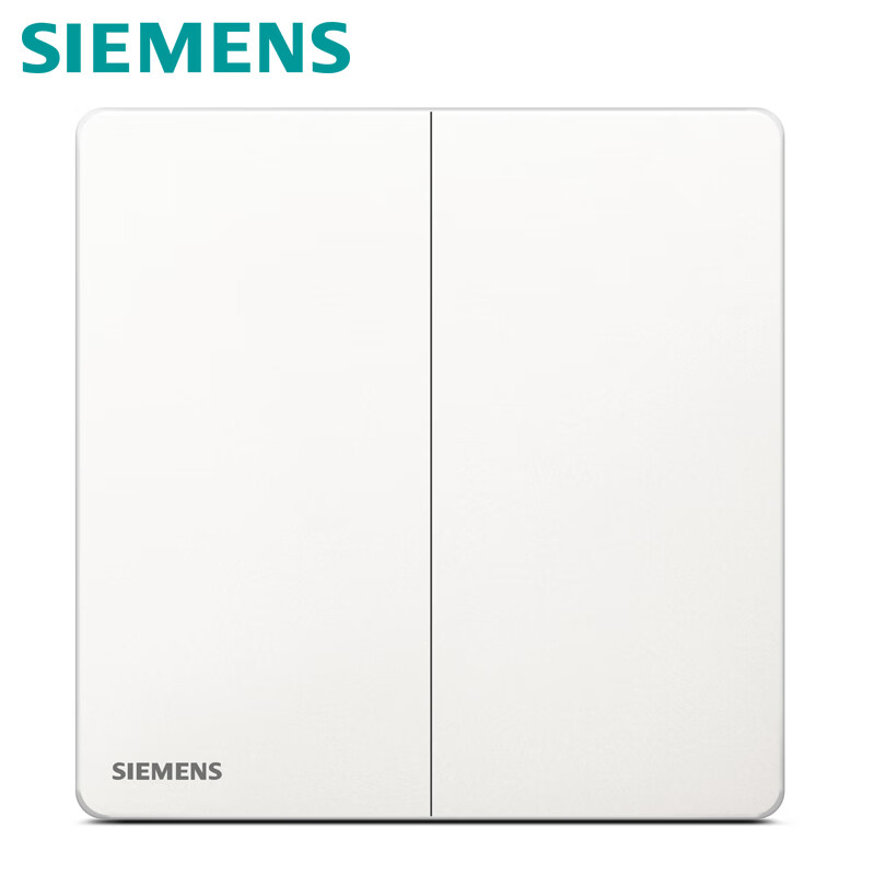 SIEMENS Выключатель, двухклавишный, однополюсный, тонкая безрамочная серия, кремово-белый 5TA40213NC01