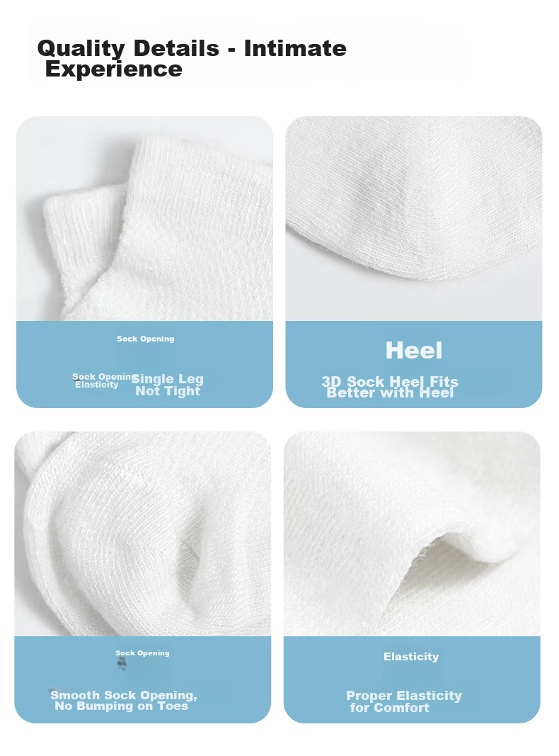 Grace Travel Disposable Socks, Compressed Short Tube Socks, Daily Disposable, for Business Trips, Unisex, No-Wash, 5 Pairs Pack, White 8