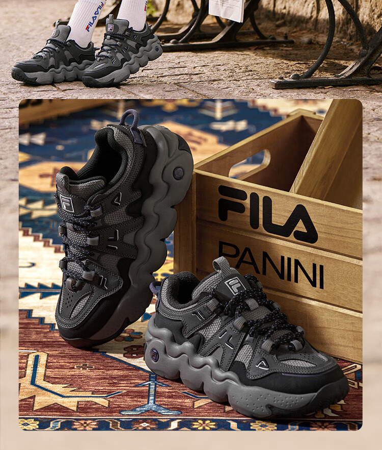 FILA Panini Official Women's Retro Sports Basketball Casual Chunky Dad Sneakers Autumn Shoes 4