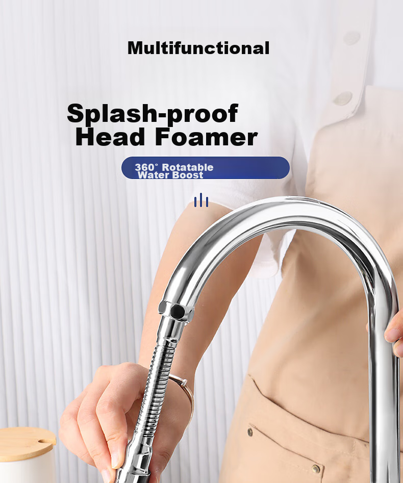 BJ Faucet Extender, Splash-Proof Head, Anti-Splash Faucet, Kitchen Universal Faucet Filter, Water-Saving Aerator 1
