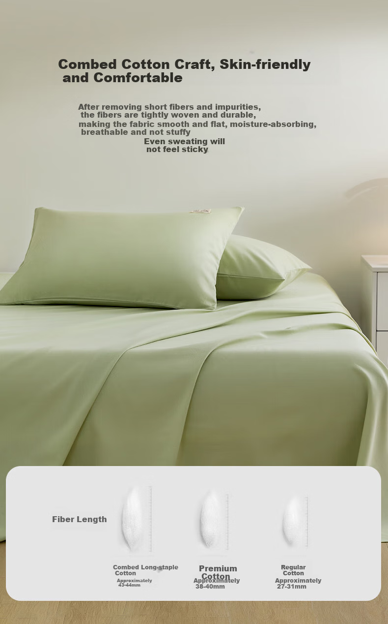 Hengyuanxiang Class A Antibacterial Pure Cotton Pillowcase, 100% Cotton Pillow Cover, 48x74cm, Set of Two, Apple Gree 4