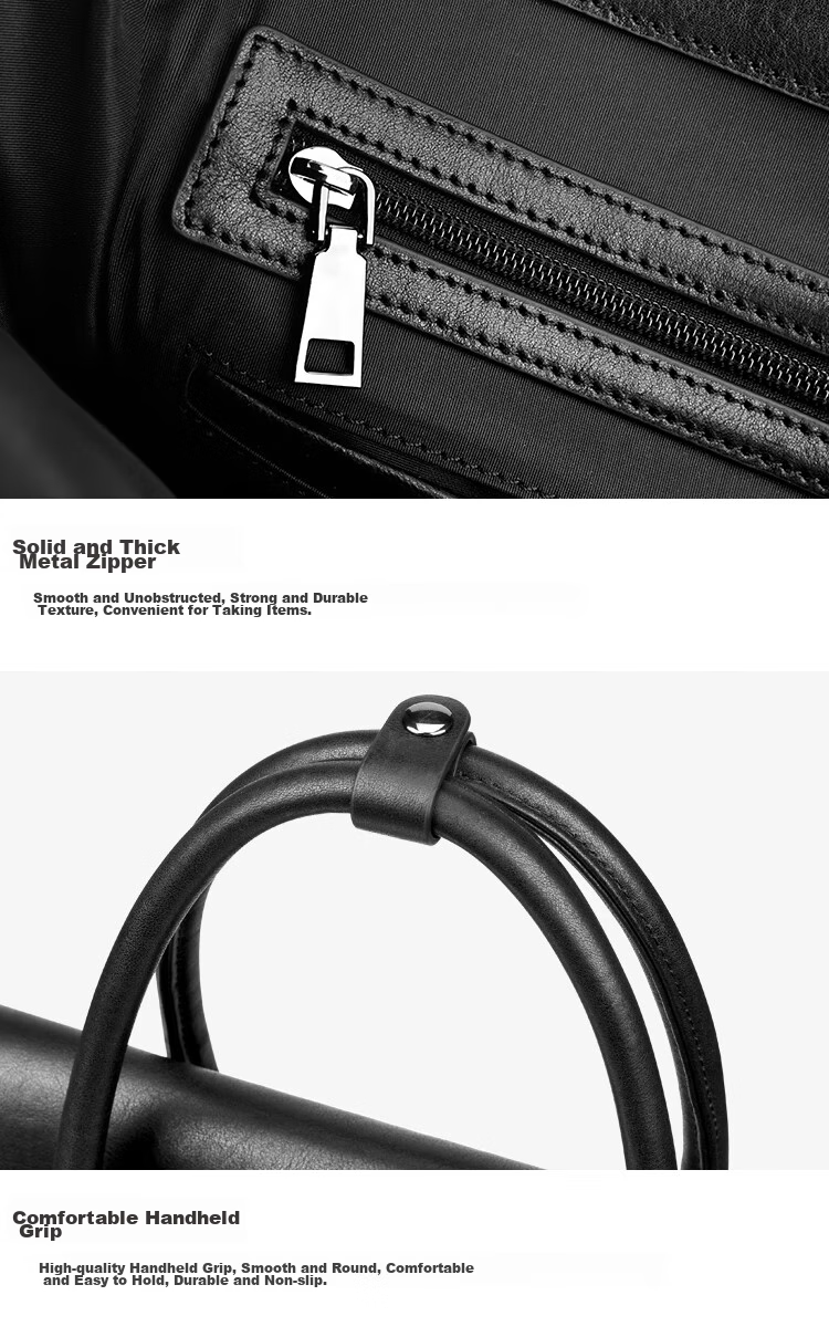 Pabojoe Business Briefcase, Men's Top-Grain Leather Handbag, Horizontal Style Large Capacity Laptop Bag for Men, Valentine's Day Gift 15