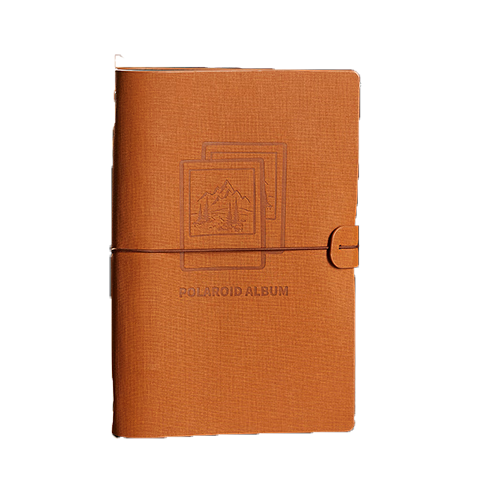 Jiaranheng Instax Mini Album Scrapbook Commemorative Photo Book Family Photo Album Children's Growth Record Baby DIY Album Custom Couple Travel Journal - Orange Brown Glossy