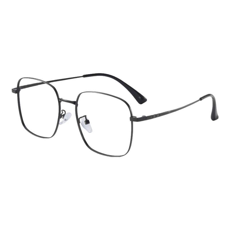 Jingbang Myopia Glasses for Men And Women, Ultra-Light Large Face Slimming Square Frame with Blue Light Protection, Prescription Lenses Available, Black Non-Prescription Blue Light Blocking Glasses, Qixi Festival