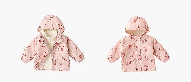 Dudujia Children's Windbreaker Jacket, Autumn And Winter Boys' Three-In Coat, Spring And Fall Girls' Clothing, Kids' Outerwear, Beige, Size 100 7