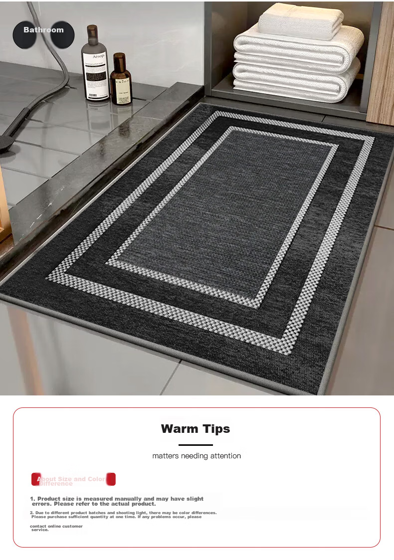 Modouyu Entrance Door Mat, 80*120cm Checkered Pattern, Foot Mat for Entryway, Bathroom, Foyer, Wear-Resistant, High-End Carpet 15
