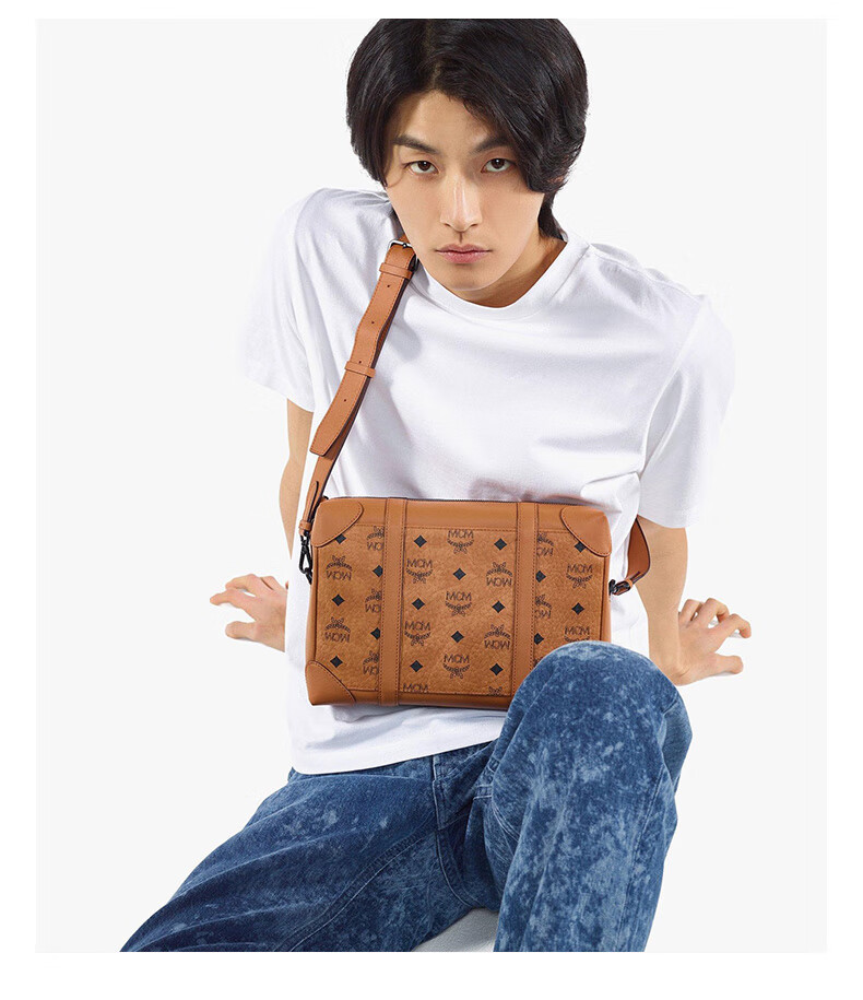 MCM KLASSIK Medium Handbag, Crossbody Bag, Commuter Bag, Couple Style, Cognac Color, New Year Gift 1
