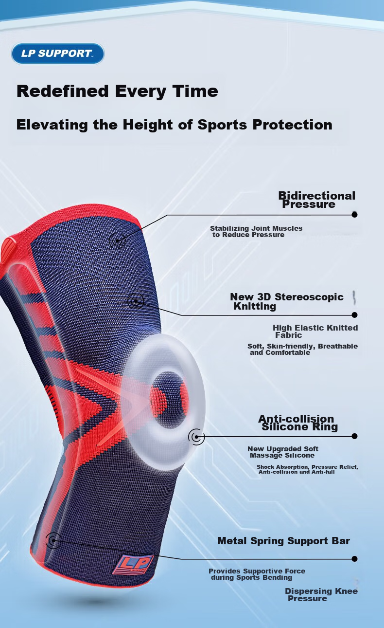 LP Sports Knee Brace with Spring Support for Basketball, Running, Badminton, Lightweight Breathable Meniscus Ligament Injury Protection Gear 4