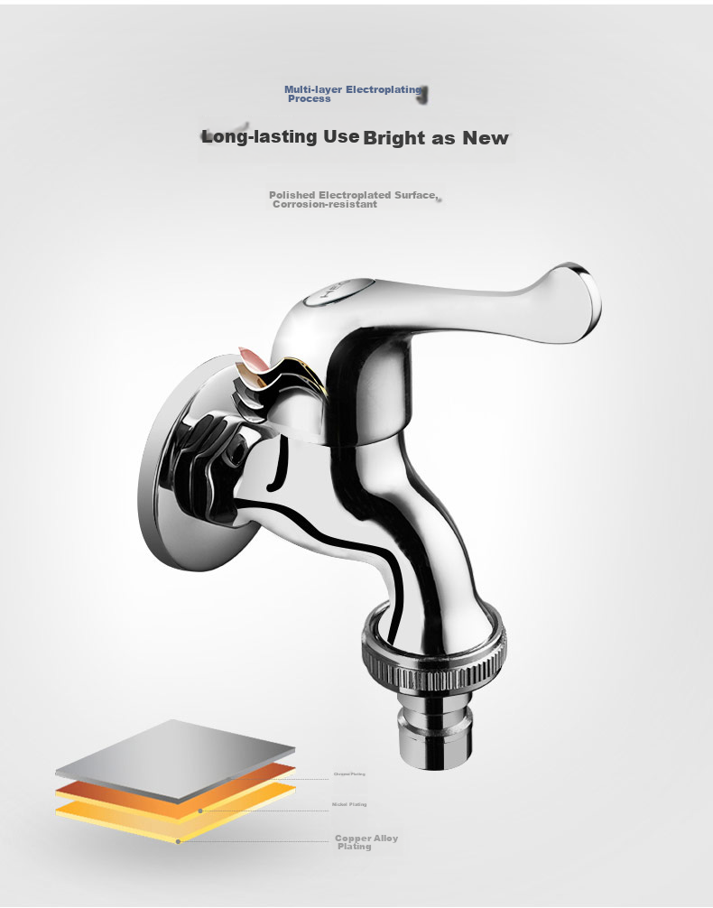 HEGII Mop Sink Faucet, Wall-Mounted Single Cold Quick-Open Extended Balcony Faucet HMF127-140E 7