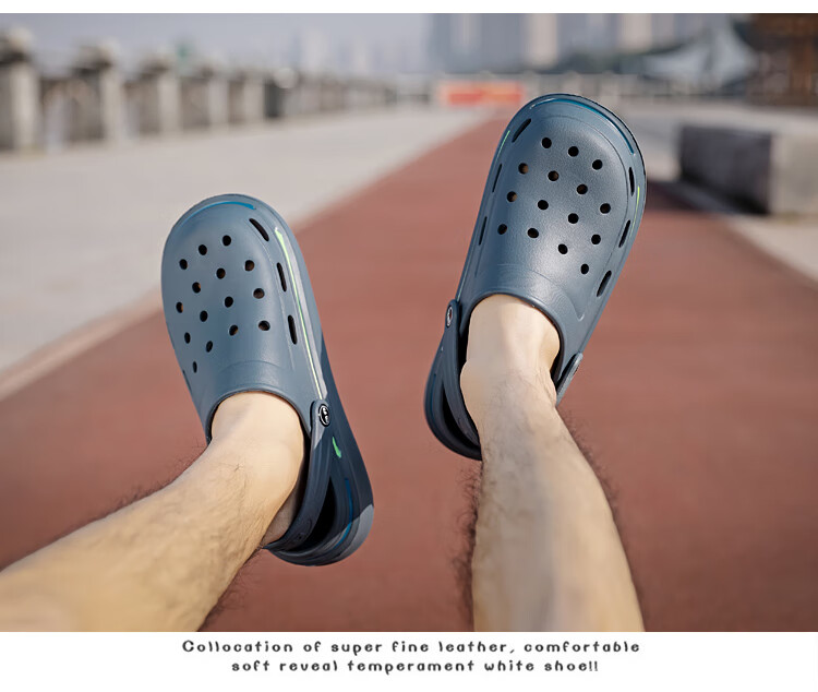 Warrior Men's Outdoor Durable Beach Sandals Breathable Soft Sole Clogs WXL(SD)-0048 Black Size 43 7
