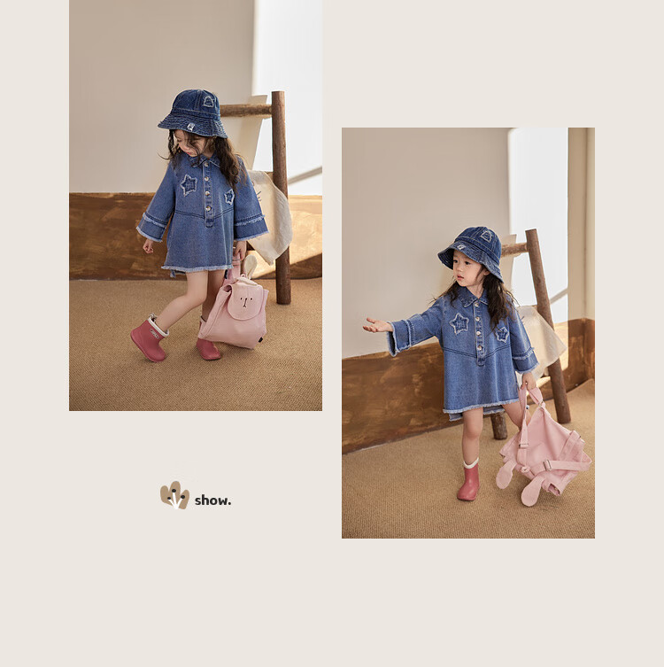 LUSON Chen Da Zhu Little O Baby Denim Dress for Women, Fashionable And Stylish, New Spring And Autumn 2025 Collection, Casual Dress for Infants 6